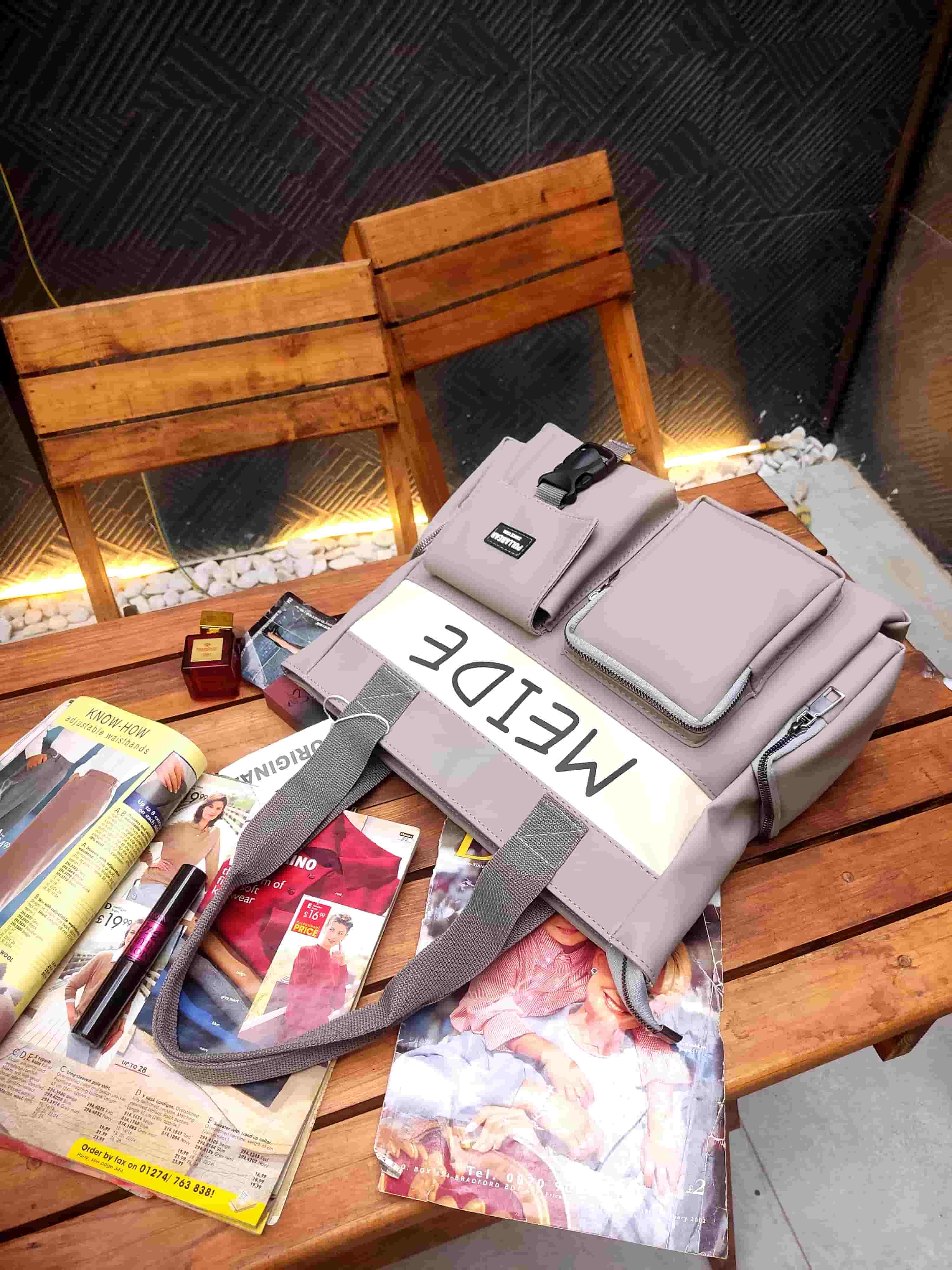 کیف بزرگ دخترانه اسپرت طوسی