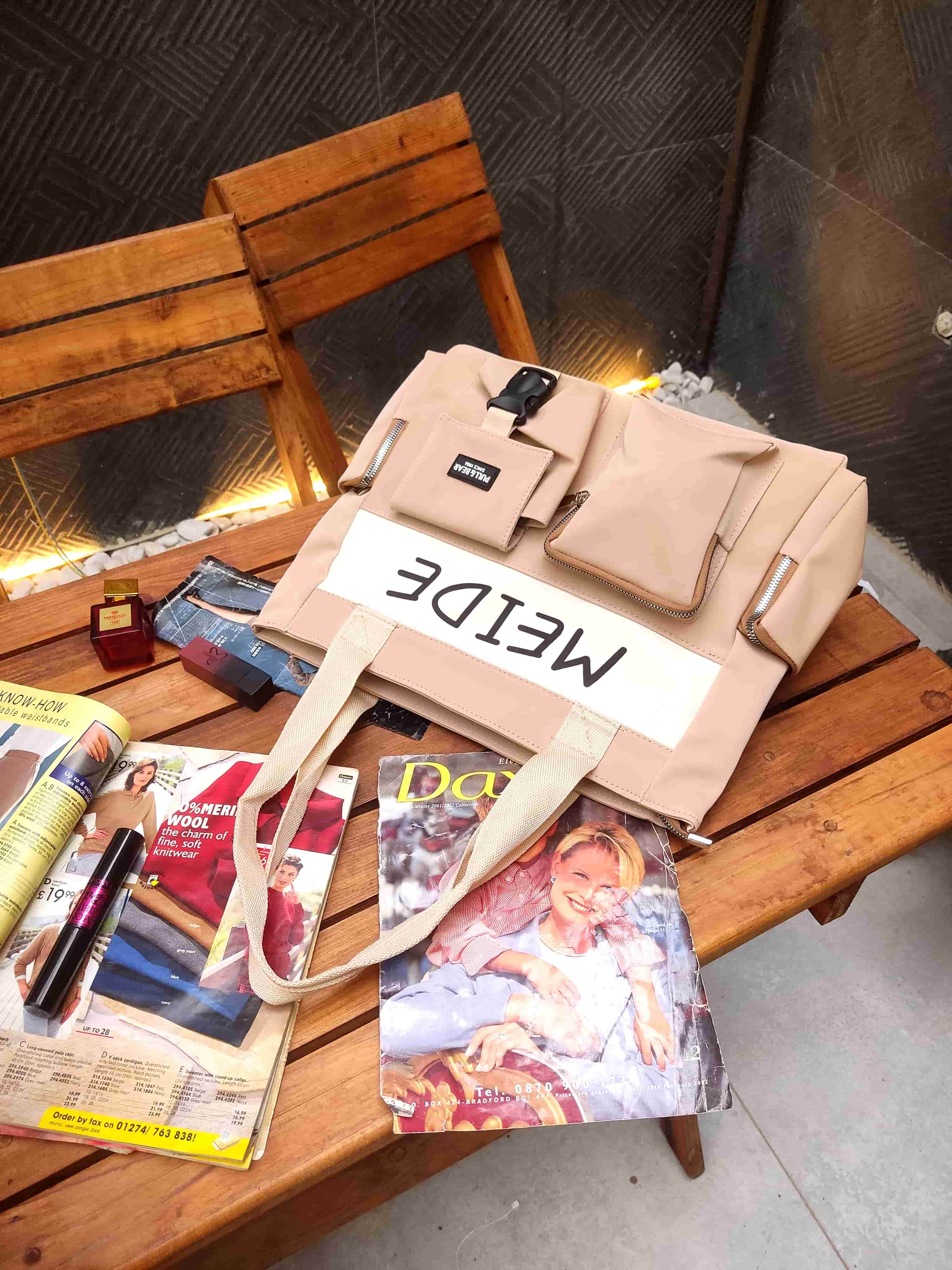 کیف دخترانه اسپرت بزرگ کرم